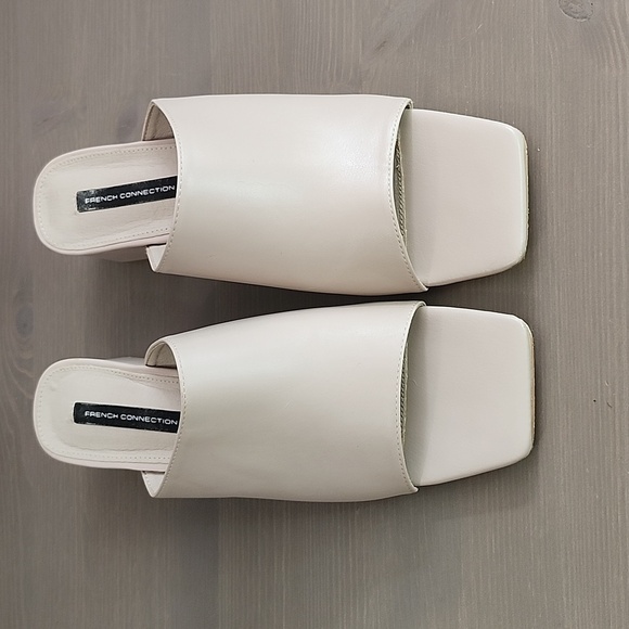 FRENCH CONNECTION light pink vegan leather block heel mule sandals - Picture 5 of 12